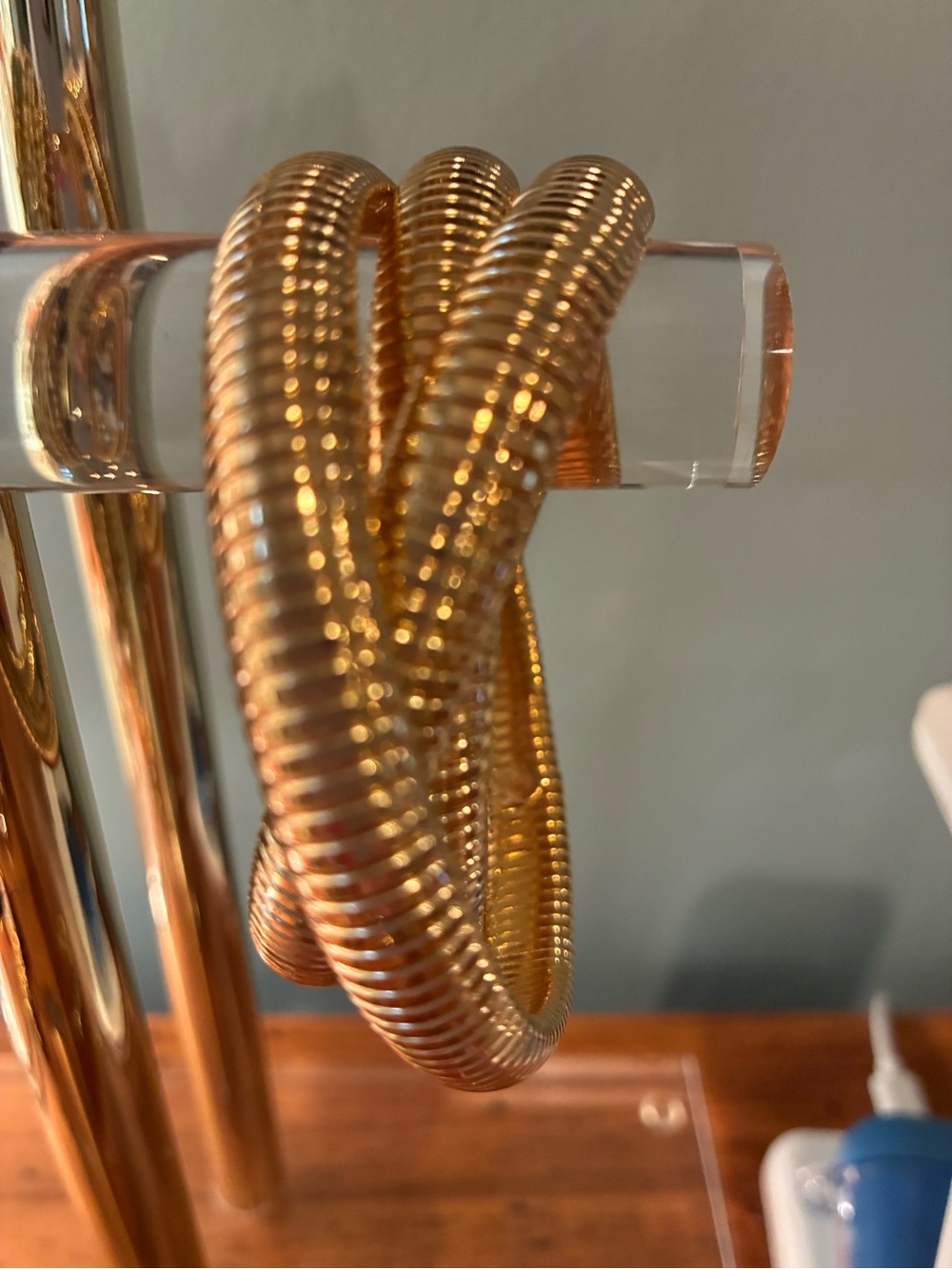 Anthropologie Gold Coiled Tube Bracelet